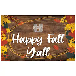 Fan Creations - Utah State Aggies 11'' x 19'' Happy Fall Y'all Sign - Brown