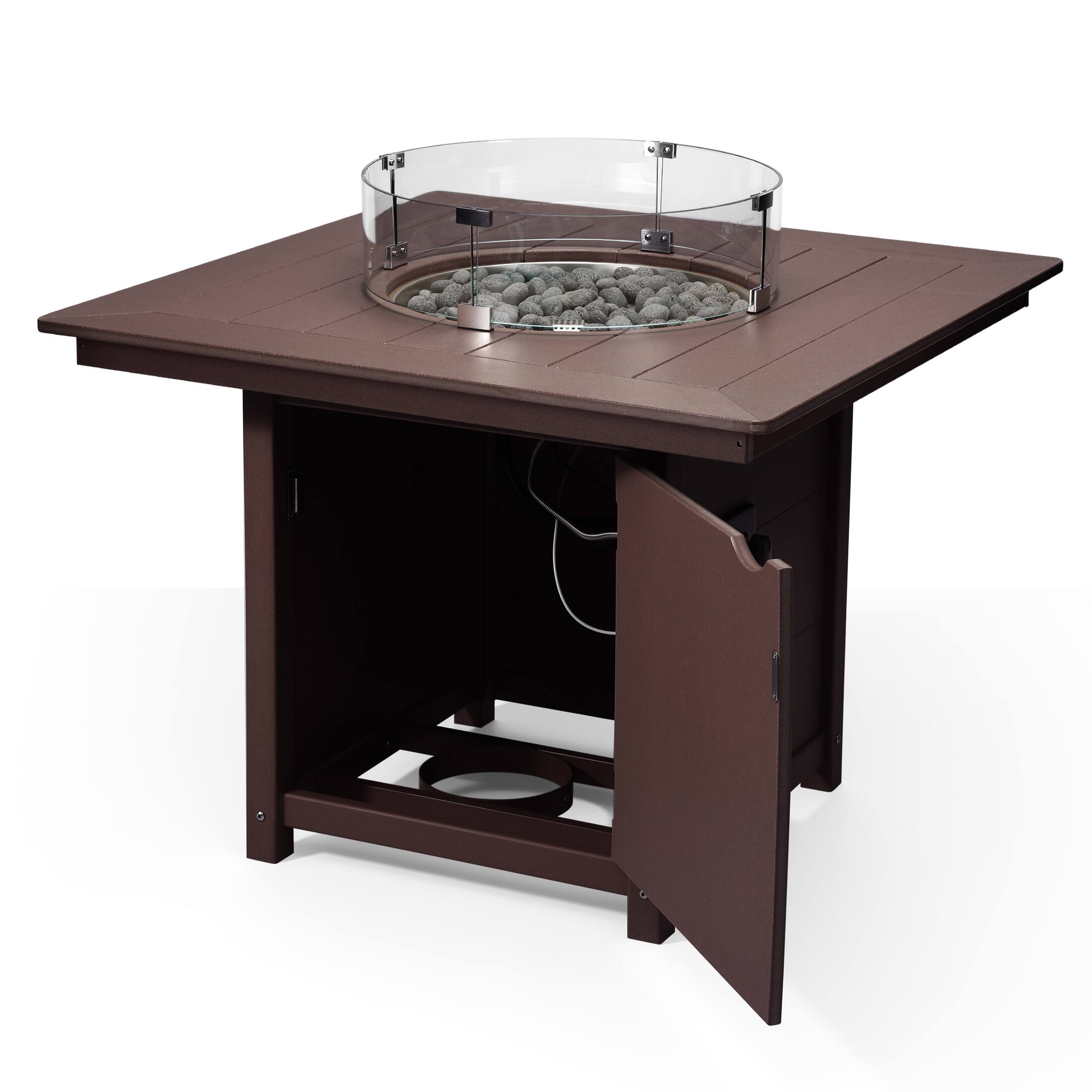 Left. WestinTrends - WestinTrends Helios Modern Outdoor Patio Propane 42" Square Fire Pit Table.