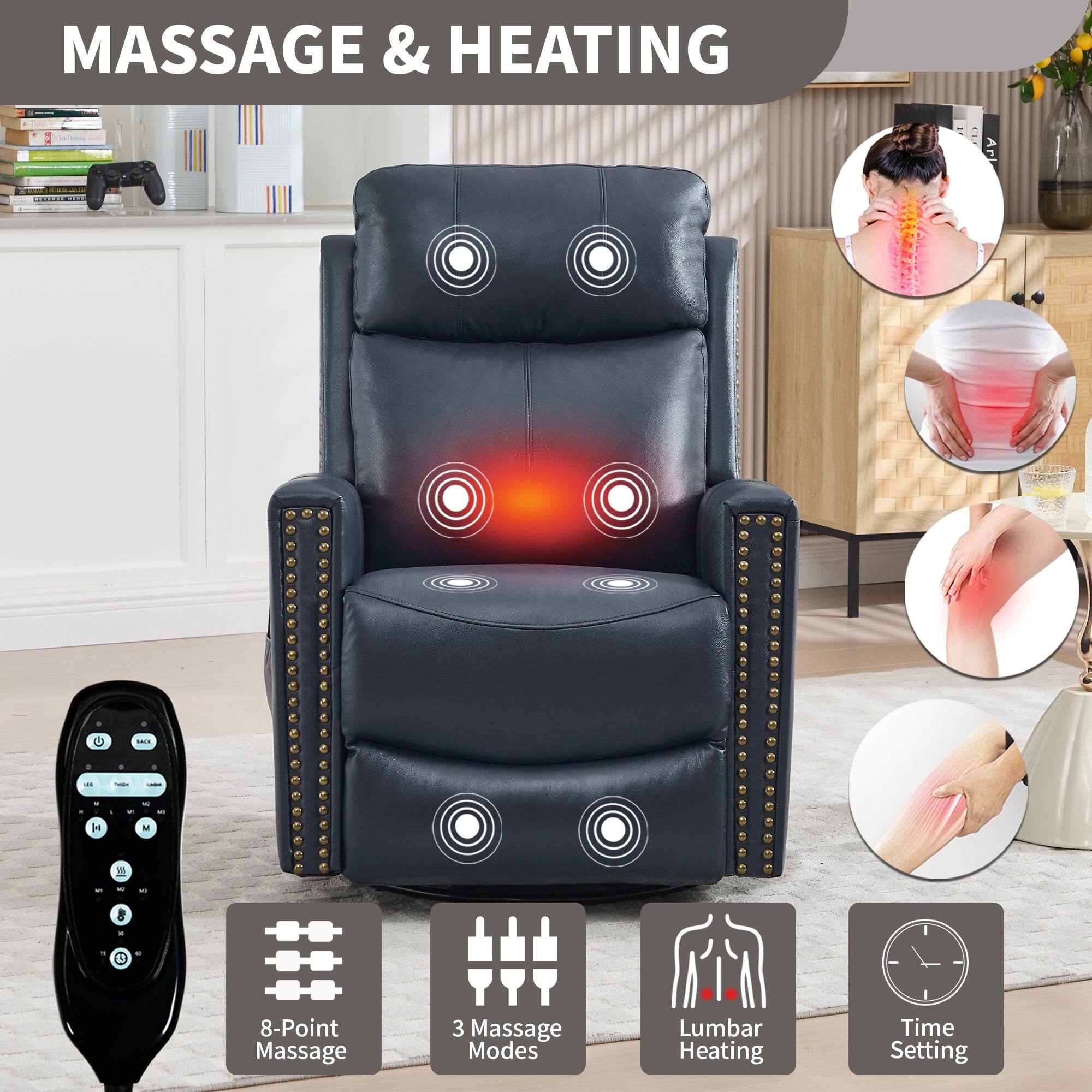 MASSAGE & HEATING

- 8-Point Massage
- 3 Massage Modes
- Lumbar Heating
- Time Setting