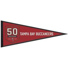WinCraft - Tampa Bay Buccaneers 50th Season 13" x 32" Wool Pennant - Multicolor