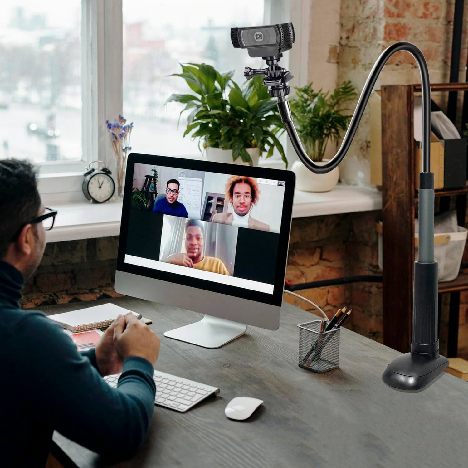 Alt View 1. Empire DigiLabs - Inch Webcam Stand Camera Mount Upgraded Thick Base Flexible Gooseneck Desk Clamp For Webcams C930e C930 C92... - Default.