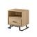Angle Zoom. Walker Edison - Contemporary 1-Drawer Metal and Wood Nightstand - Coastal Oak.