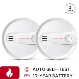 X-SENSE - 10-Year Battery Smoke Detectors with Photoelectric Sensor and LED Warning Light 2 Pack - White