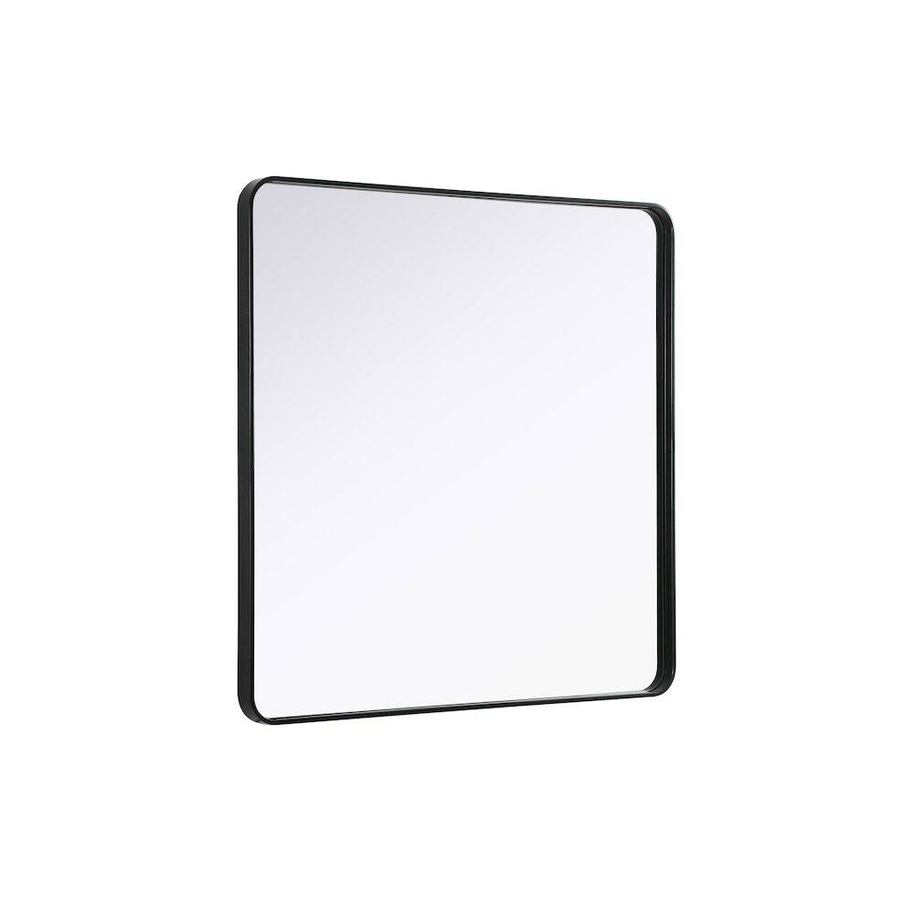 Alt View 1. Elegant Decor - Contour Metal Square Mirror 42x42 in Black - Black.