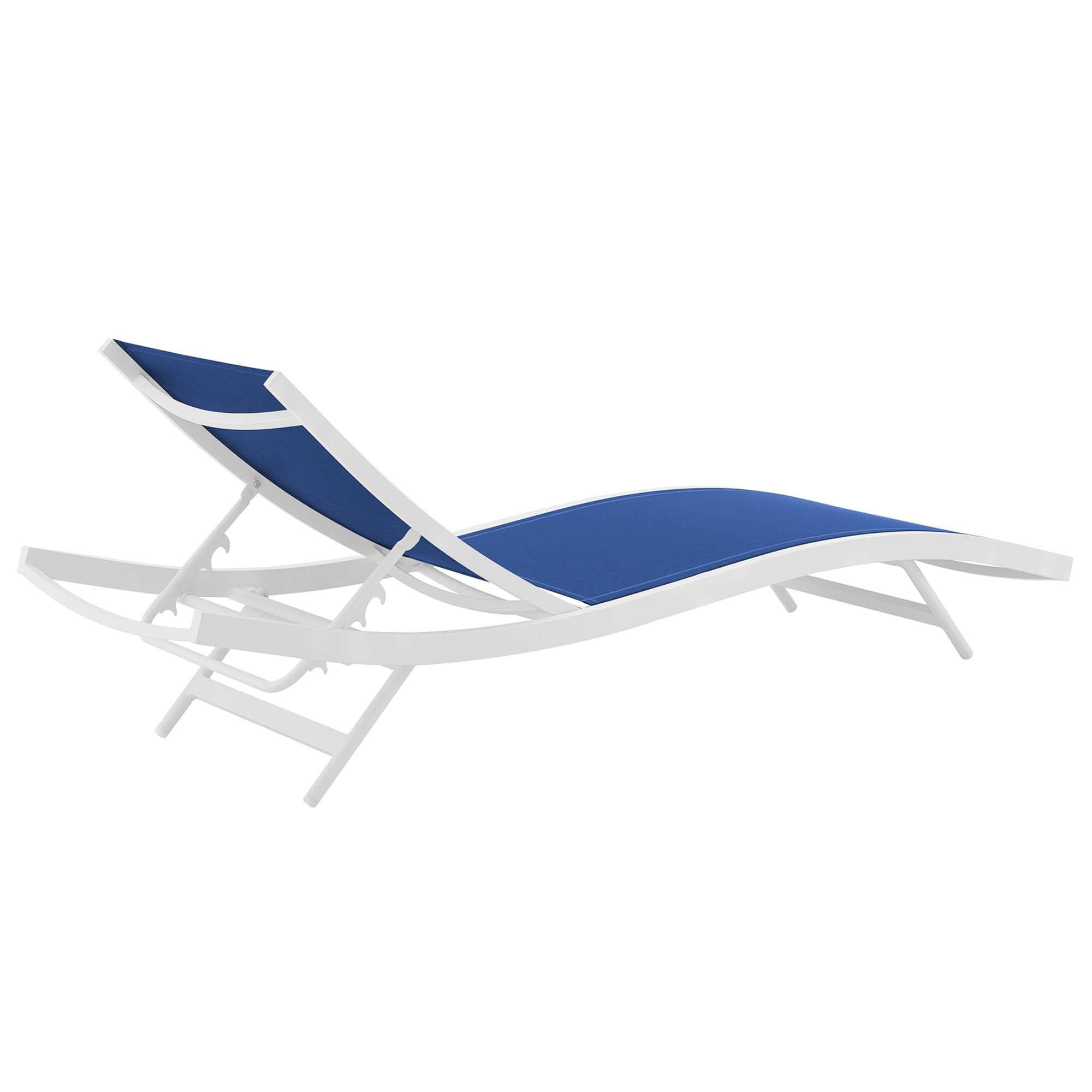 Alt View 2. Modway - Glimpse Outdoor Patio Mesh Chaise Lounge Chair by Modway - White Navy.