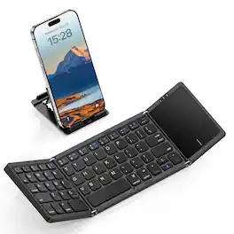 Pacoar Cade - Foldable With Touchpad Wireless Folding Portable Keyboards Stand Holder Ultra Slim Travel For Android Windows Ios - Default