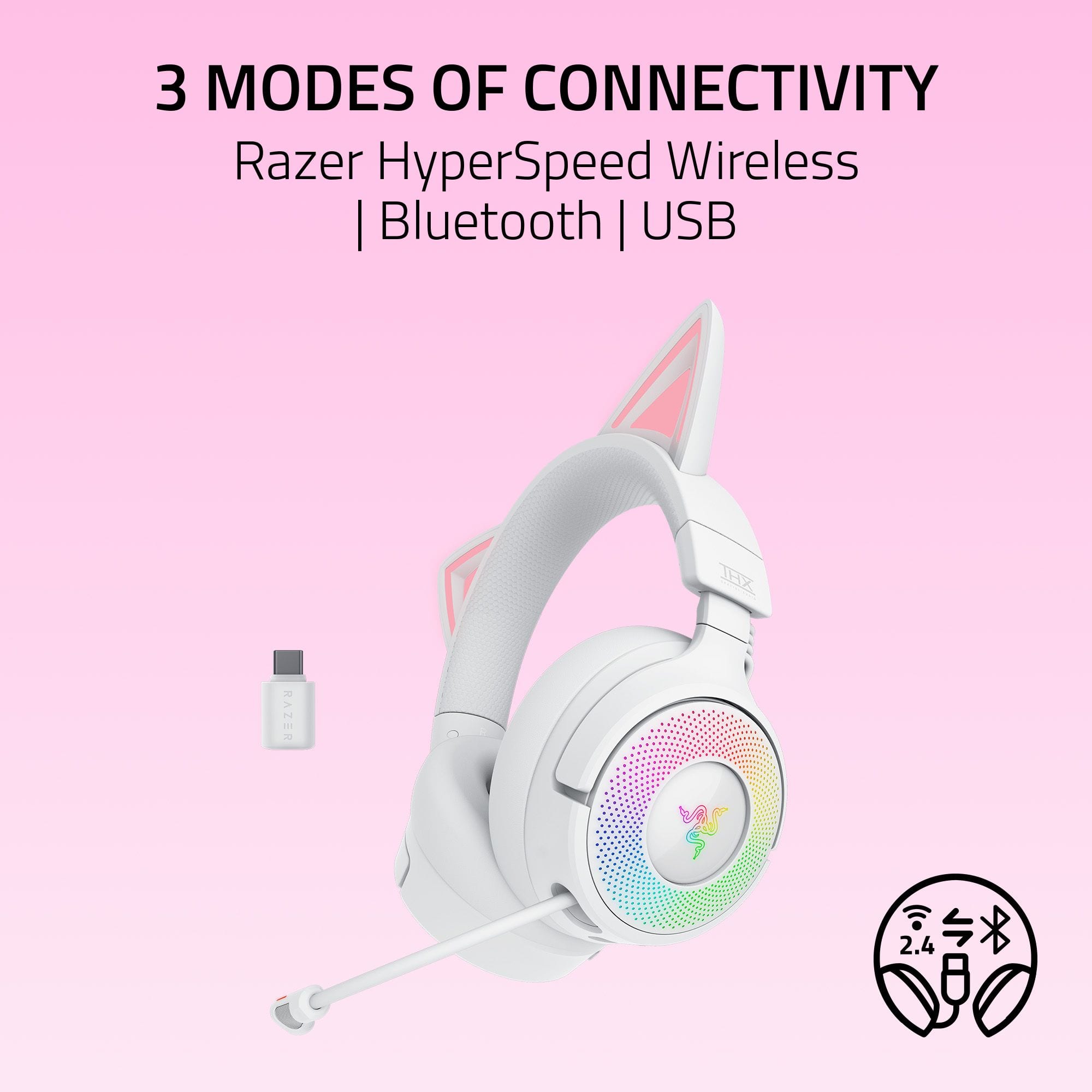 3 MODES OF CONNECTIVITY
Razer HyperSpeed Wireless | Bluetooth | USB