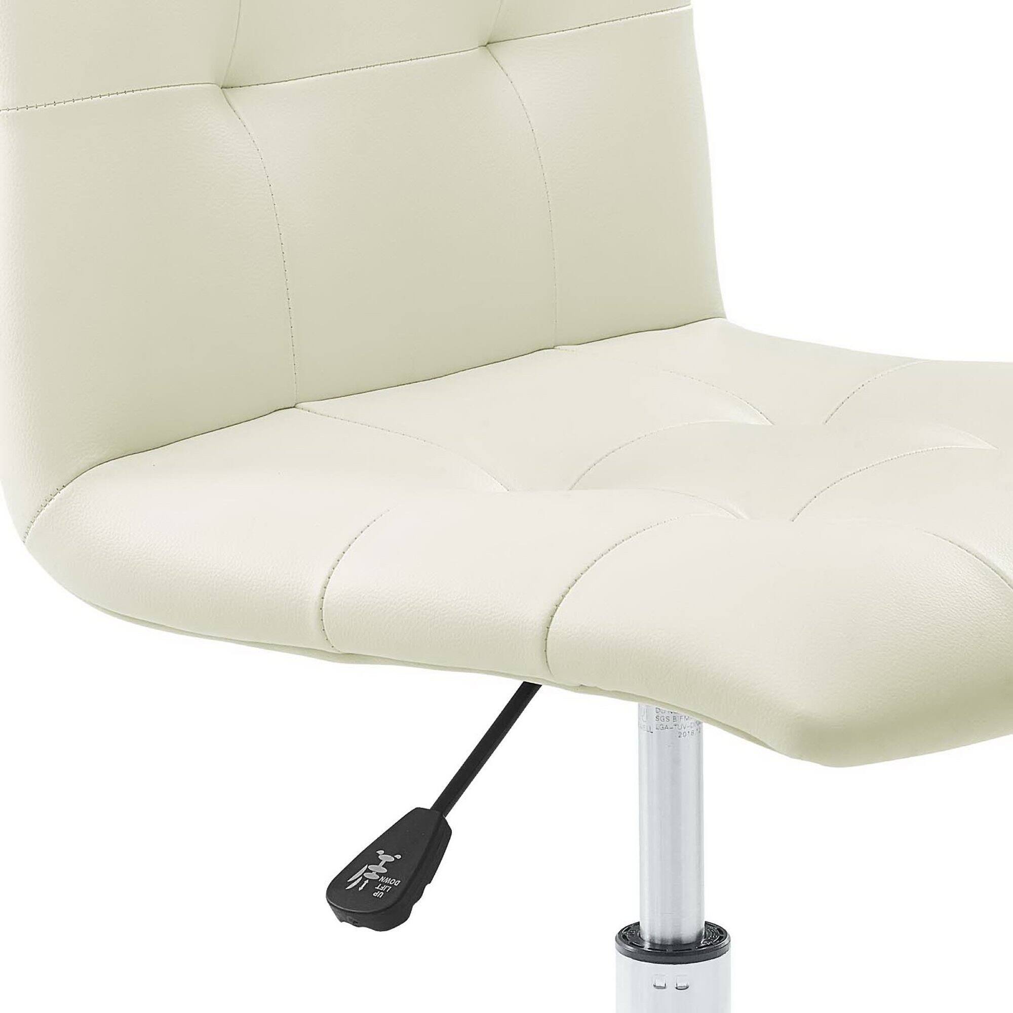 Alt View 1. Modway - Prim Armless Mid Back Office Chair by Modway - White.