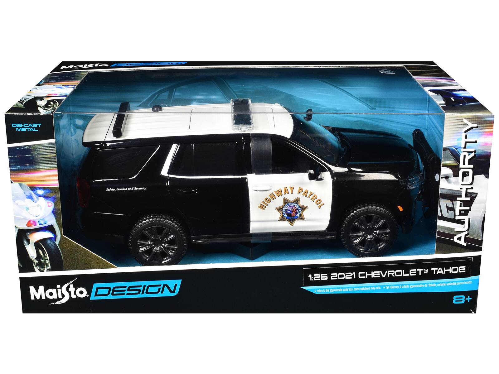 Maisto DESIGN DIE-CAST METAL 1:26 2021 CHEVROLET® TAHOE HIGHWAY PATROL AUTHORITY