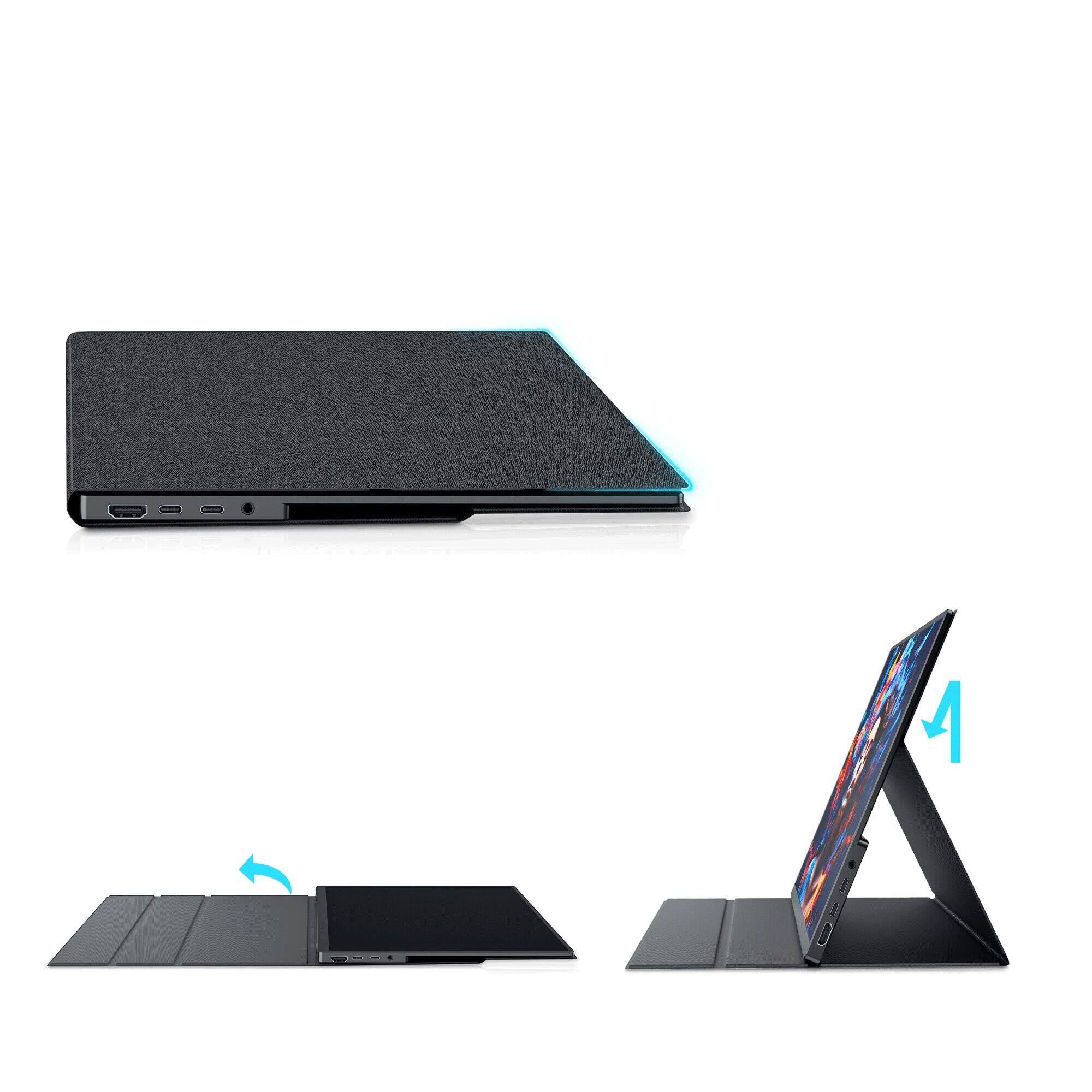 Alt View 4. Mobile Pixels - Mobile Pixels Fold 2.5K 16" LCD Portable Monitor (HDMI, USB) - Black.