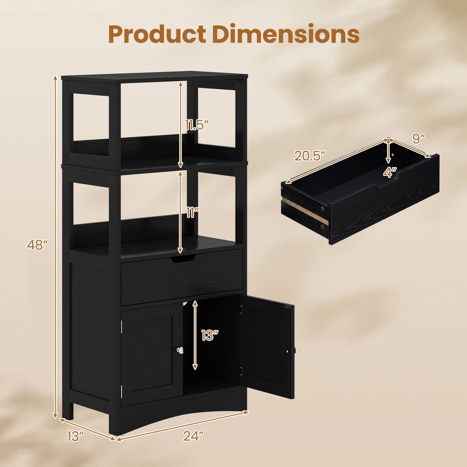 Product Dimensions: 11.5" x 20.5" x 4" x 9" x 11" x 48" x 13" x 13" x 24"