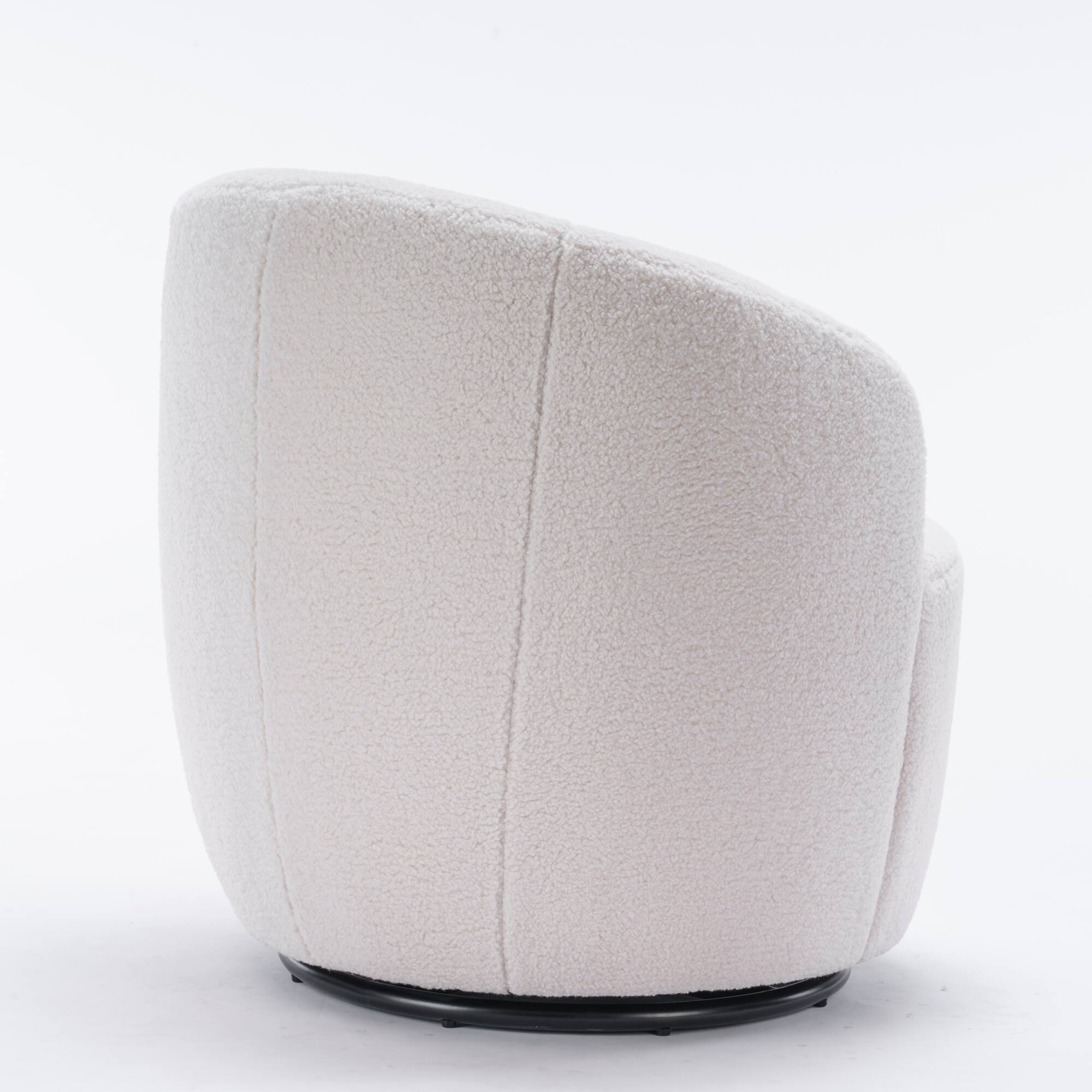 Alt View 10. GOODSILO - Plush Swivel Accent Armchair with Ergonomic Design and 360-Degree Rotation for Modern Interiors - Ivory.