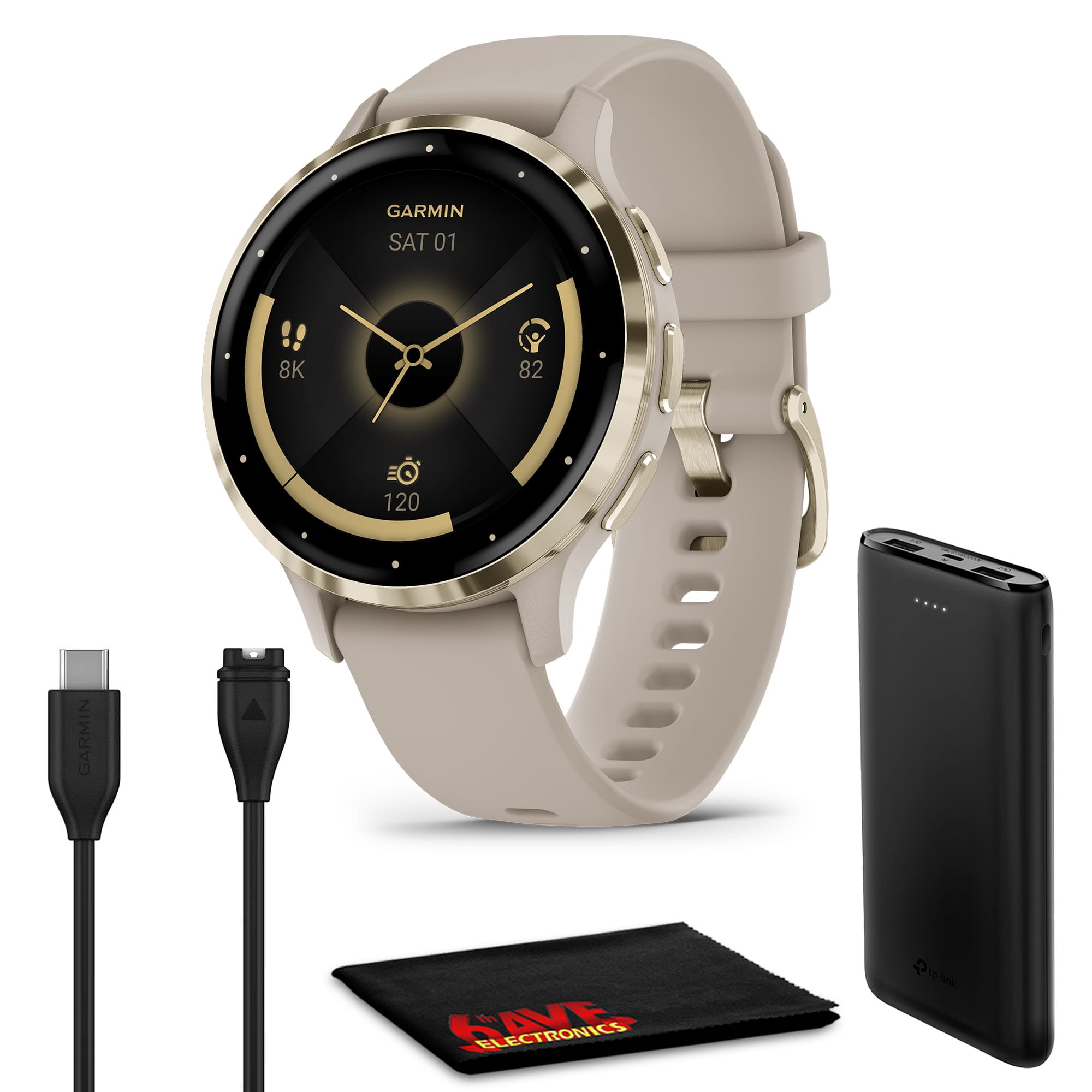 Garmin - Venu 3S Advanced Fitness & Health Tracker Smart Watch - French Gray Case - Gray - (2023)