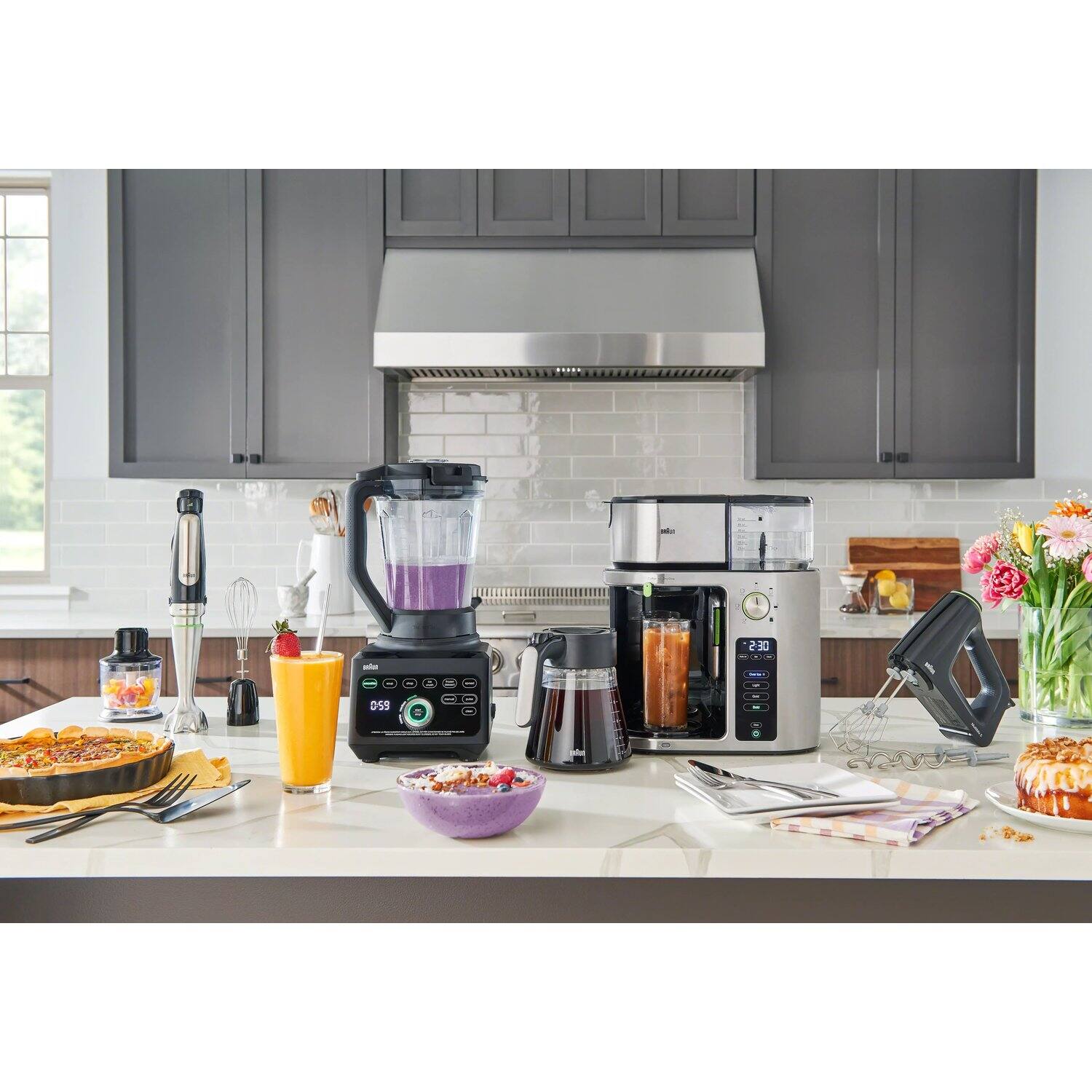 Alt View 15. Braun - MultiQuick Smart-Speed Hand Blender with 500 Watts of Power, Whisk, Masher, and 6-Cup Food Processor - Stainless Steel.