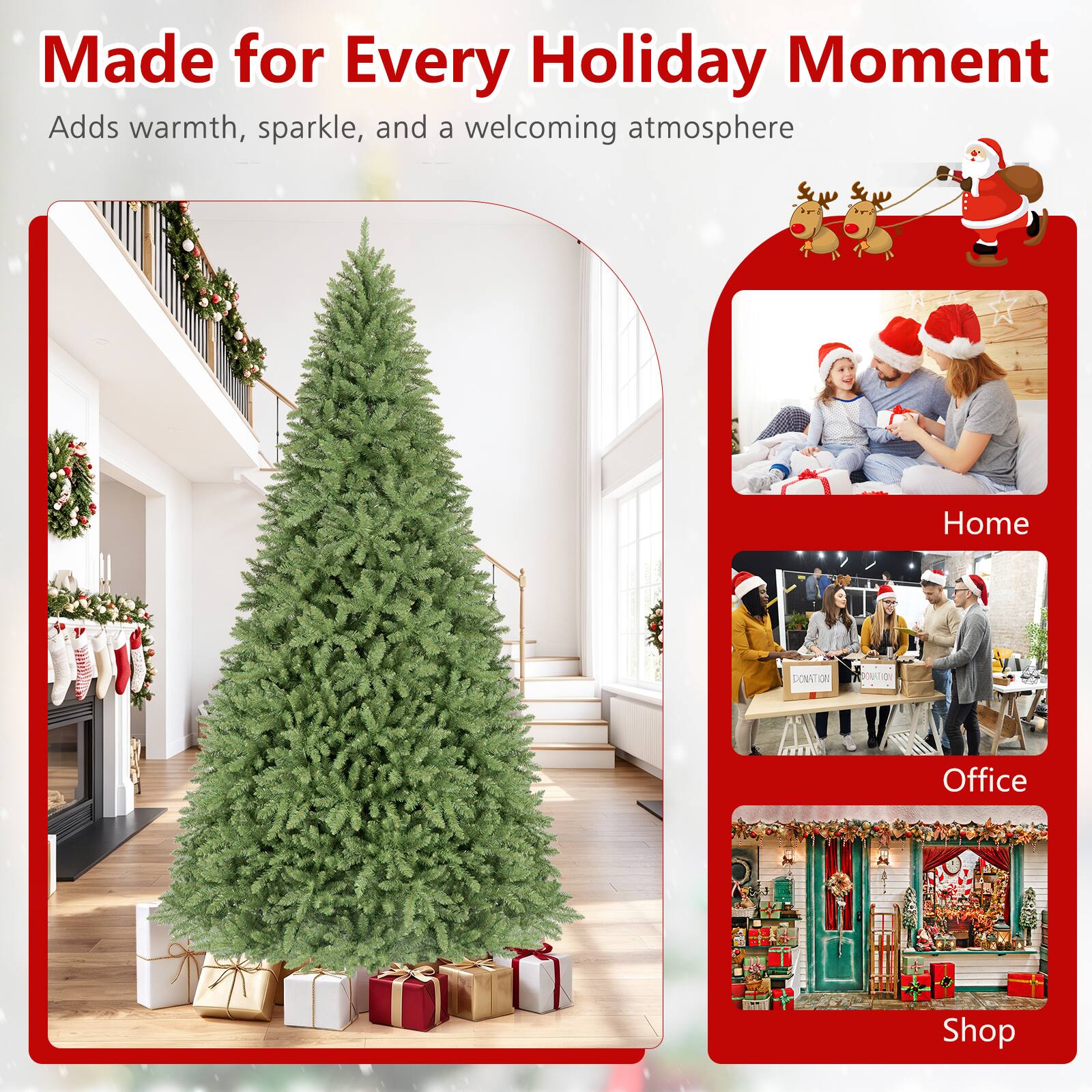 Made for Every Holiday Moment  
Adds warmth, sparkle, and a welcoming atmosphere  

Home  
Office  
Shop