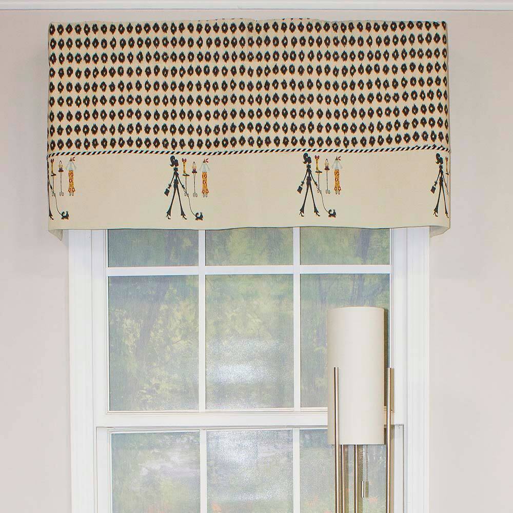 Angle. RLF Home - RLF Home Shopaholic Window Treatment Banded Valance 3" Rod Pocket 50" x 16" Ivory - Ivory.
