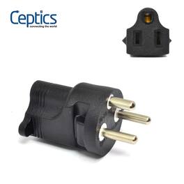 Ceptics - Denmark Travel Adapter Plug, Type K NEMA 5-15R Input, ETL Certified Industrial Grade, Compact & Safe (IG-20) - Black