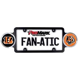 PRORUN - Cincinnati Football Bengals Plastic License Plate Frame with Team Badges - Multi
