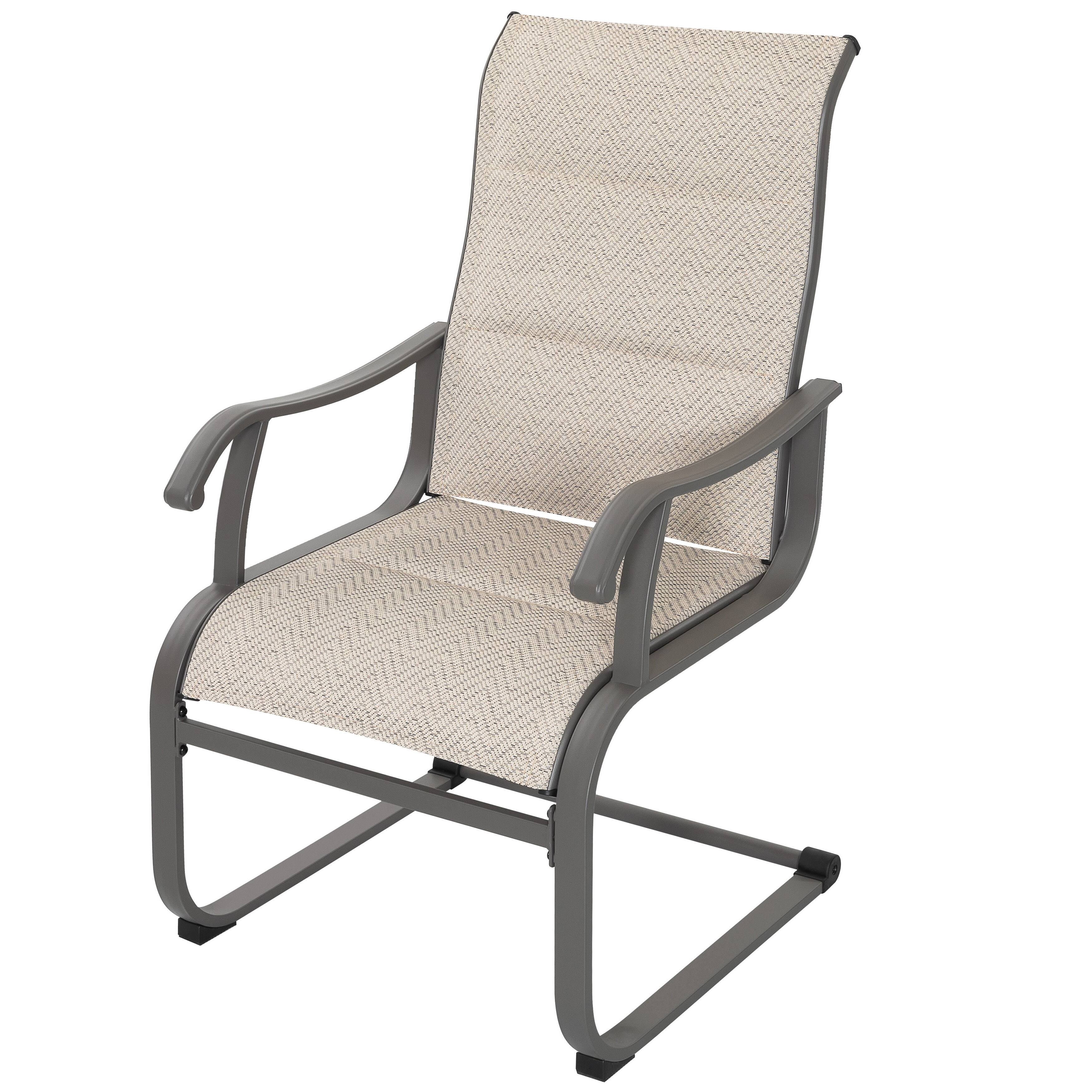 Alt View 7. Nuu Garden - Outdoor Patio Dining Chair Set of 2, Comfortable Breathable Textilene, Iron Frame - Beige and Gray.