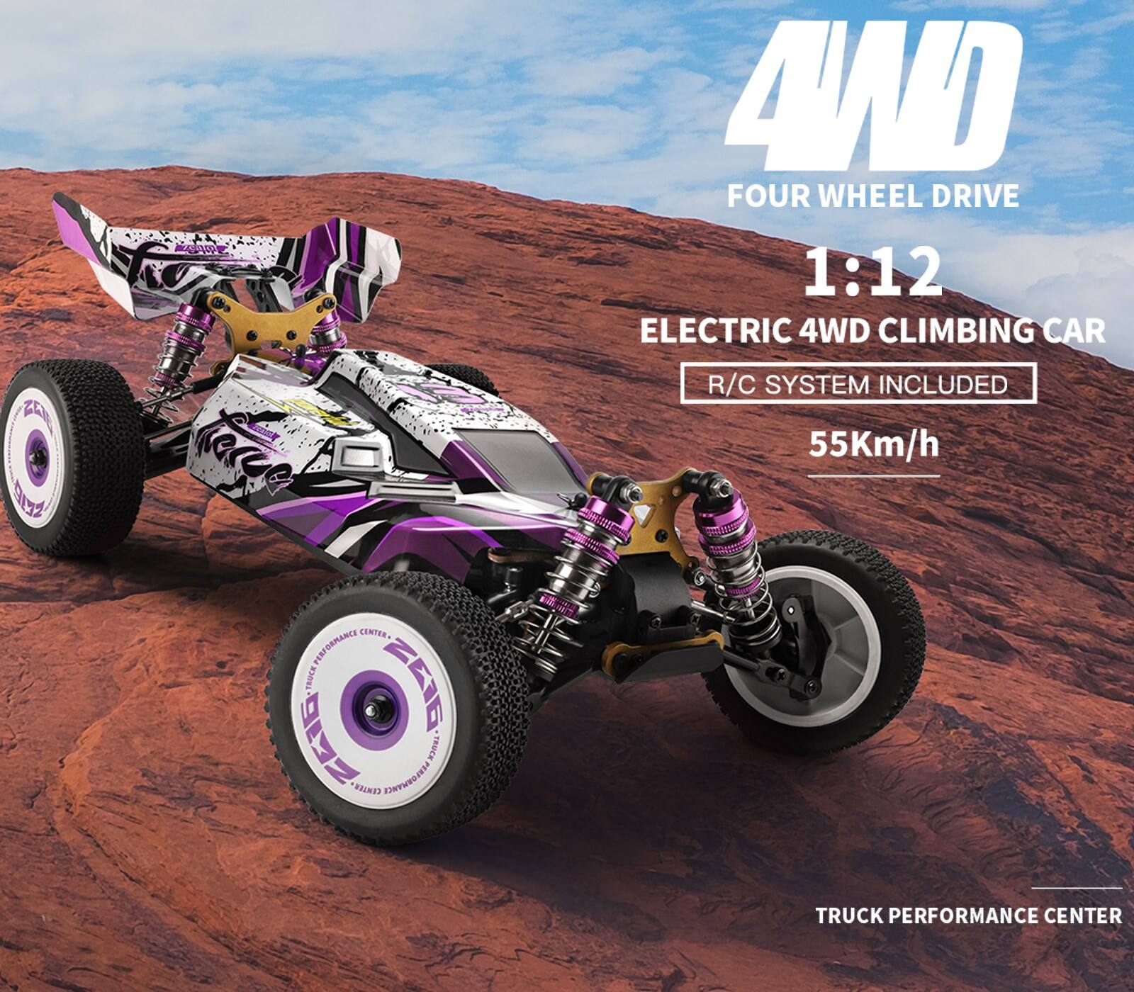 4WD  
FOUR WHEEL DRIVE  

1:12  
ELECTRIC 4WD CLIMBING CAR  

R/C SYSTEM INCLUDED  

55Km/h  

TRUCK PERFORMANCE CENTER