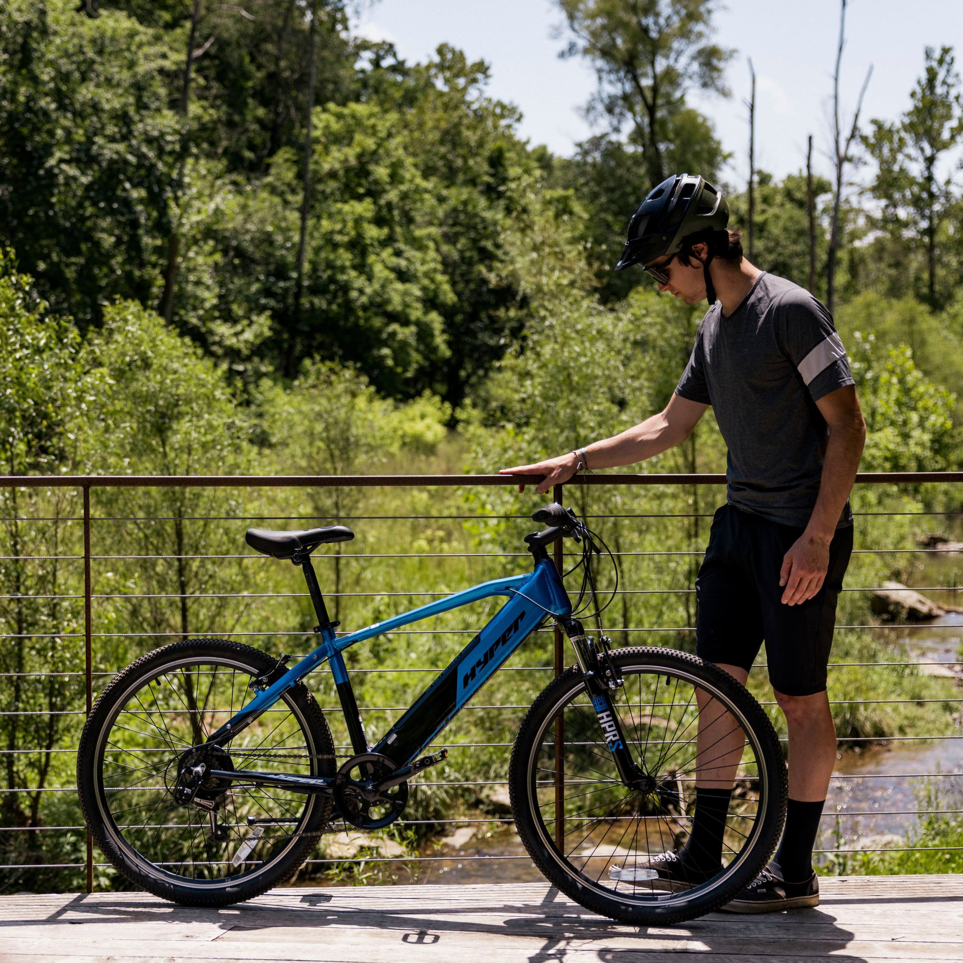 Alt View 20. Hyper - 26" Mountain Electric Bike eBike 20mph Speed & 20 Mile Operating Range - Class 1 Pedal Assist - UL Approved & Certified - Blue.