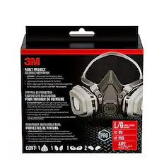 3M Paint Project Reusable Respirator
Use for Appareil de Protection Respiratoire Reutilisable pour Travaux de Peinture
3M Respirador Reutilizable para Proyectos de Pintura
CONT: 1 1 1 2
L/G Large
OV
P95
A1P2
PRO
LARLE
OV
P95
A1P2