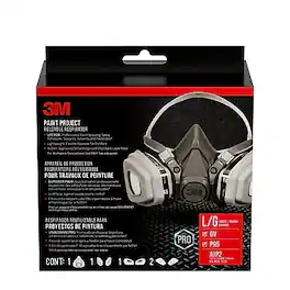 3M - Paint Project/Pesticide Respirator, Large - Gray