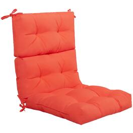 Costway - 22"x44" Back Chair Cushion Tufted Pillow Patio Seating Pad - Orange