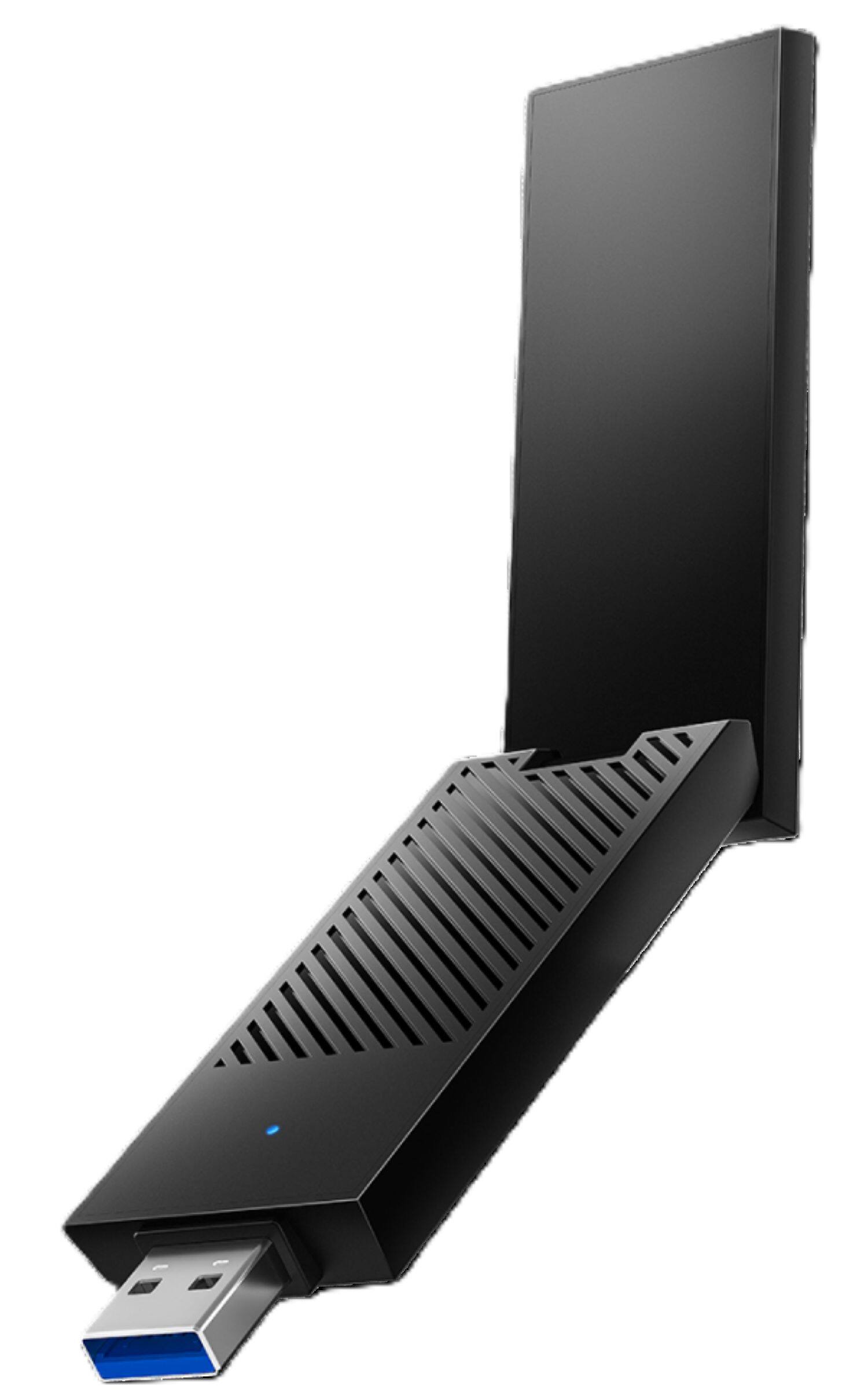 Angle. Cudy - BE6500 Tir-Band Wi-Fi 7 USB 3.0 Adapter, 802.11be/ax/ac/a/b/g/n, 2880Mbps at 6GHz, 2880Mbps at 5Ghz, 688Mbps at 2.4GHz - Black.