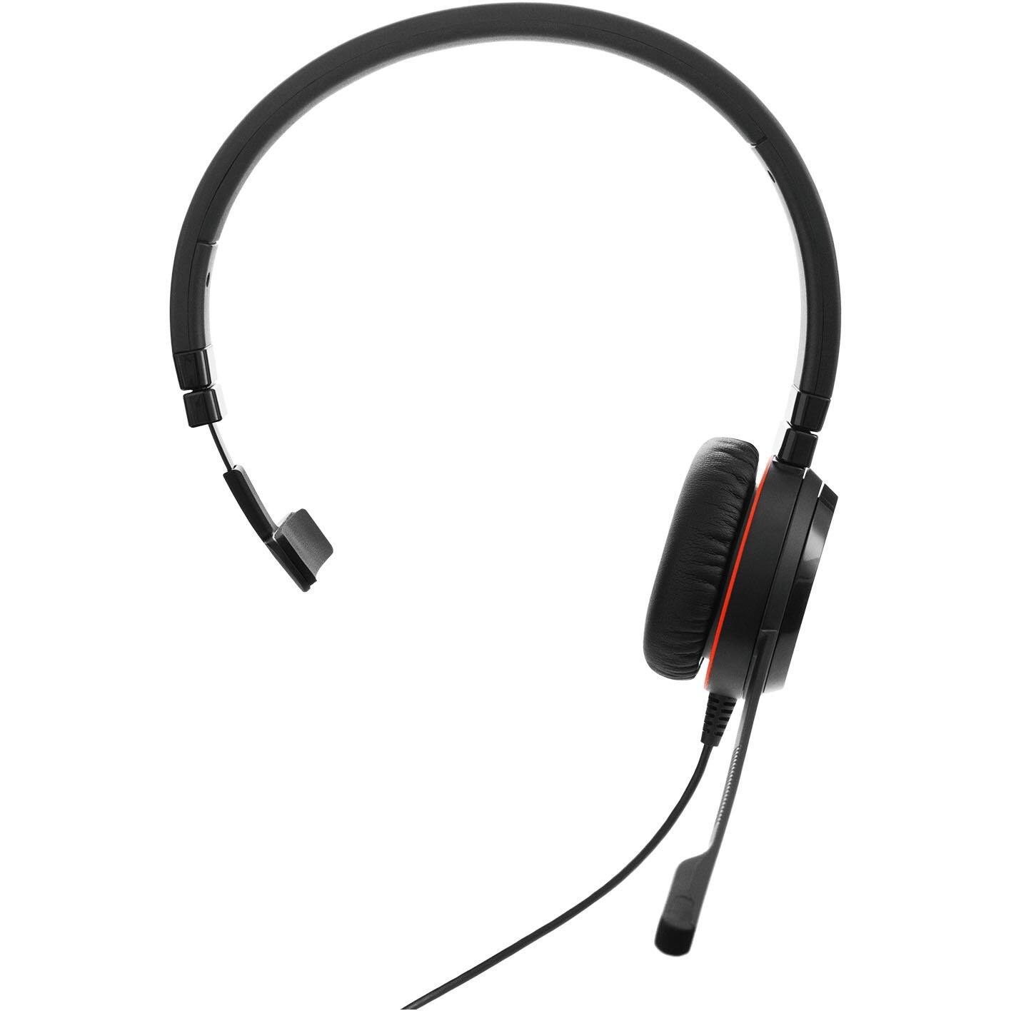 Alt View 3. Jabra - Jabra Evolve 20SE UC Mono - Mono - USB - Wired - 32 Ohm - 150 Hz to 7 kHz - Over-the-head - Monaural - Supra-aural - Red.