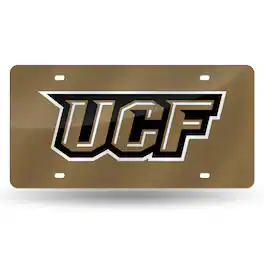 Rico Industries - Central Florida Knights UCF Gold Mirrored Laser Cut License Plate Laser Tag - Multi