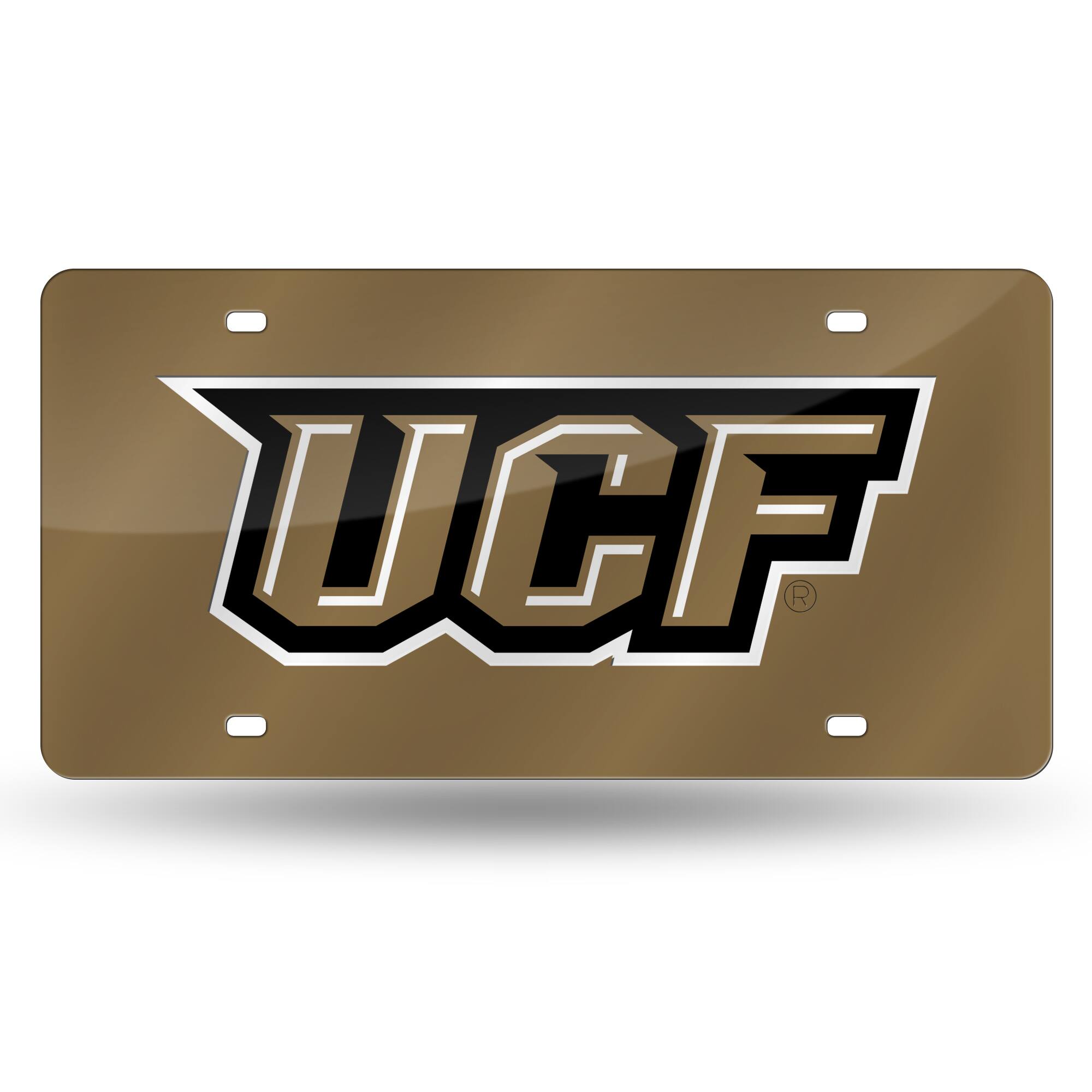 Central Florida Knights UCF Gold Mirrored Laser Cut License Plate Laser Tag