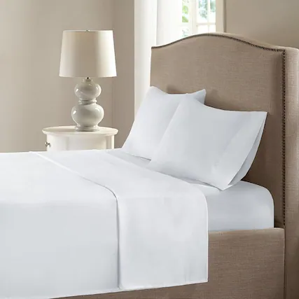 Front. RT Designers Collection - RT Designers Collection Modern Living 100% Pima Cotton Ultra Soft Sheet Set King White - White.