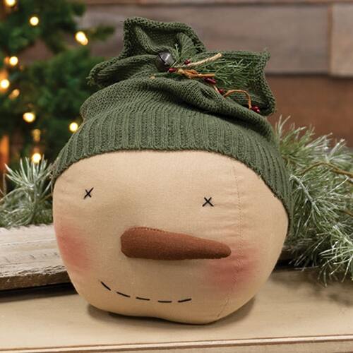 Angle. BreeBe - Large Knit Hat Snowman Head - Multi.