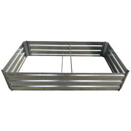 Yard Tuff - Galvanized Steel Raised Garden Bed, Modern Outdoor Planter Box - Silver