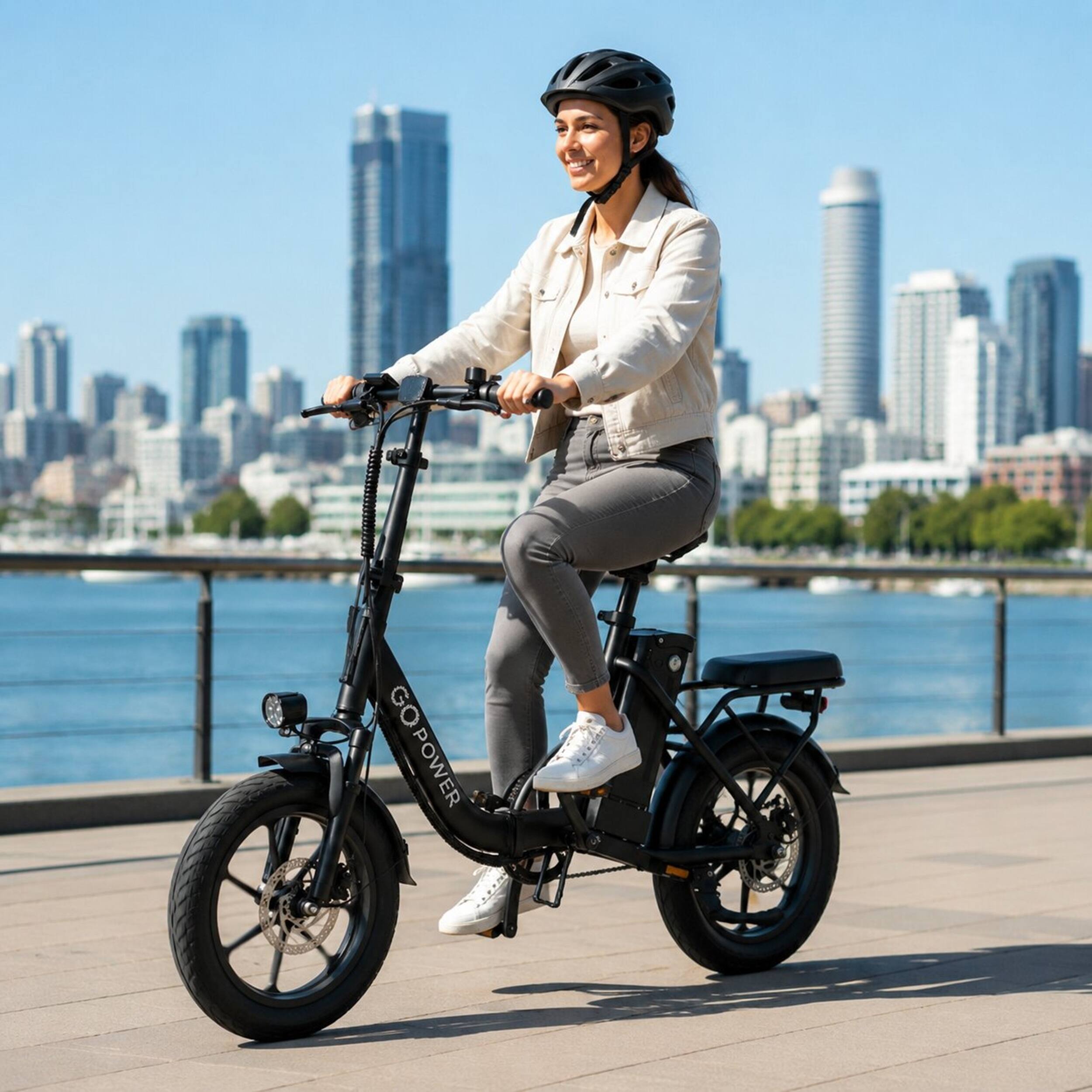 Alt View 6. GoPowerBike - GoPowerBike GoBreeze Folding Electric Bike - Black.
