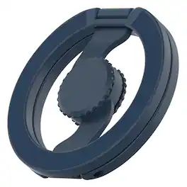 UUCOVER - Magnetic Phone Ring Holder Kickstand, Rotating Dual-Axis Foldable Stand Grip Fingertip Car Mount Compatible with MagSafe - Darkblue