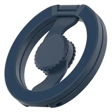 Front. UUCOVER - Magnetic Phone Ring Holder Kickstand, Rotating Dual-Axis Foldable Stand Grip Fingertip Car Mount Compatible with MagSafe - Darkblue.