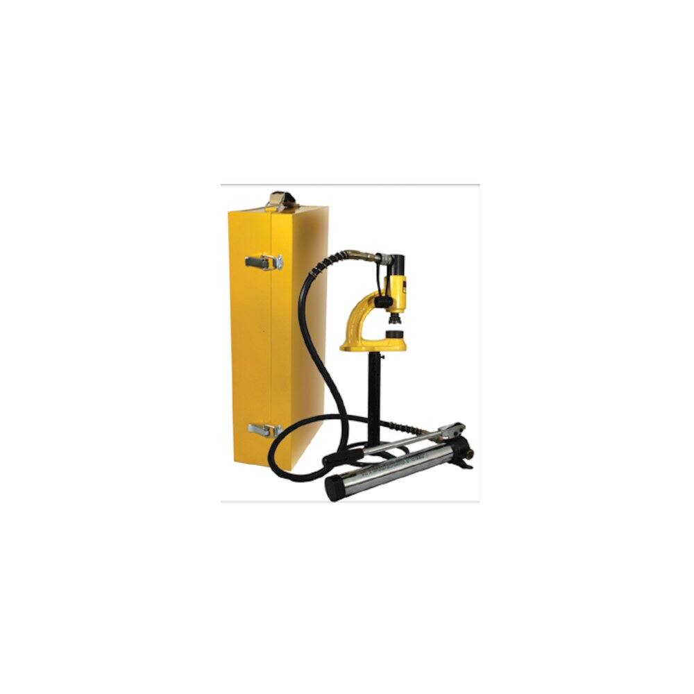 Front. Whitehaus - Hydraulic Manual Hole Punching Machine for use - Yellow.