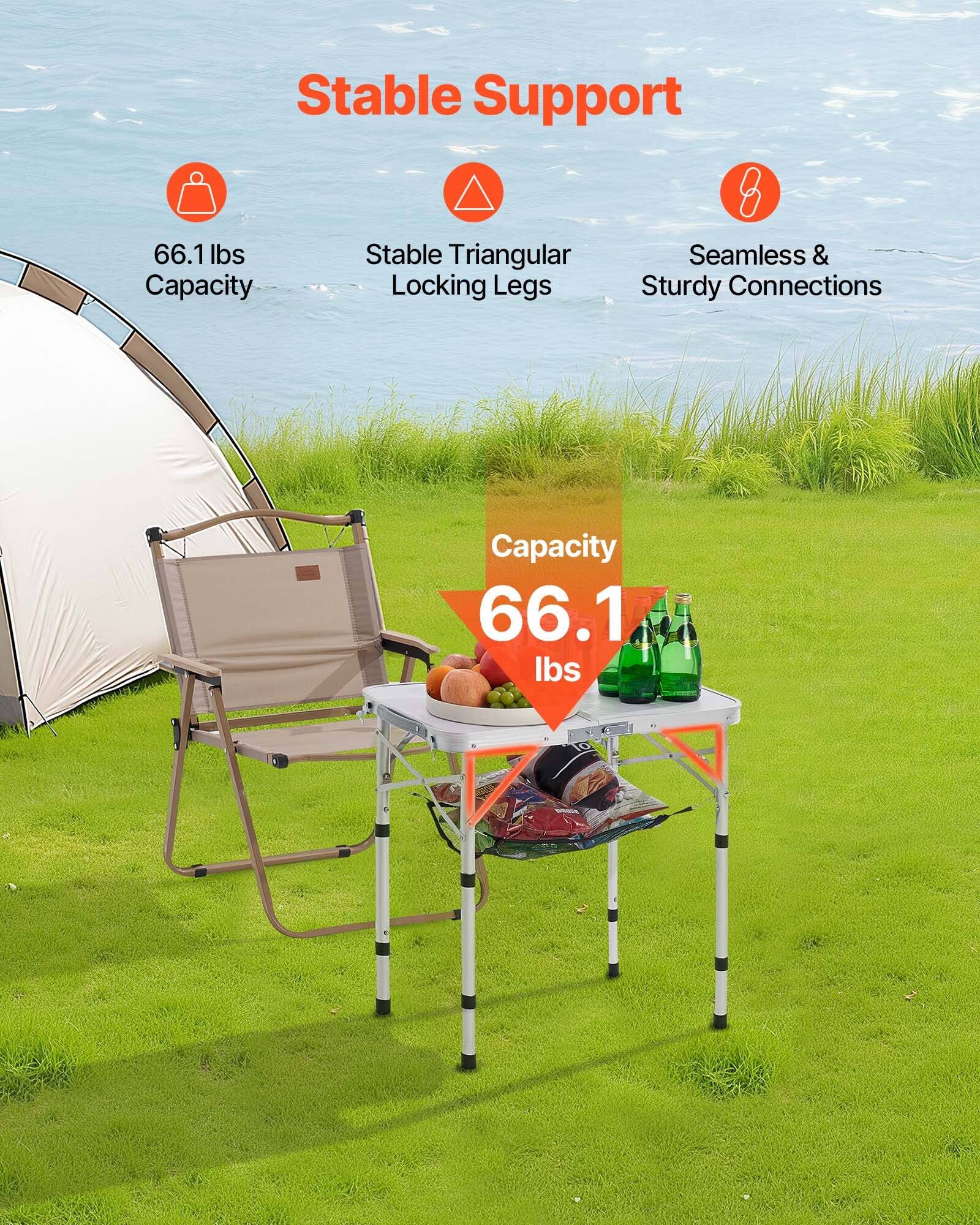 Stable Support

- 66.1 lbs Capacity
- Stable Triangular Locking Legs
- Seamless & Sturdy Connections

Capacity 66.1 lbs