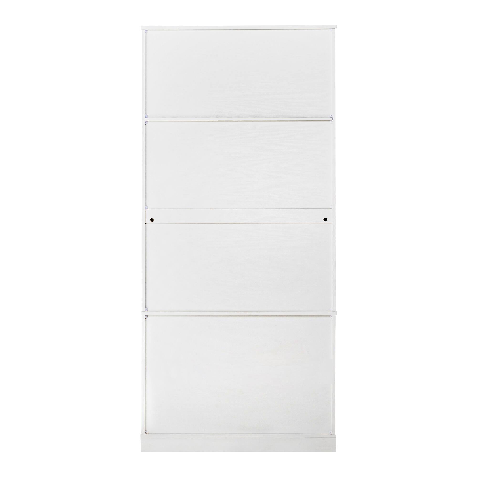 Alt View 9. Loheer - Loheer Kitchen Pantry Cabinet, 72 Inch Modern Fluted White Storage Cabinet with Doors, Drawers and Spice Rack - White.