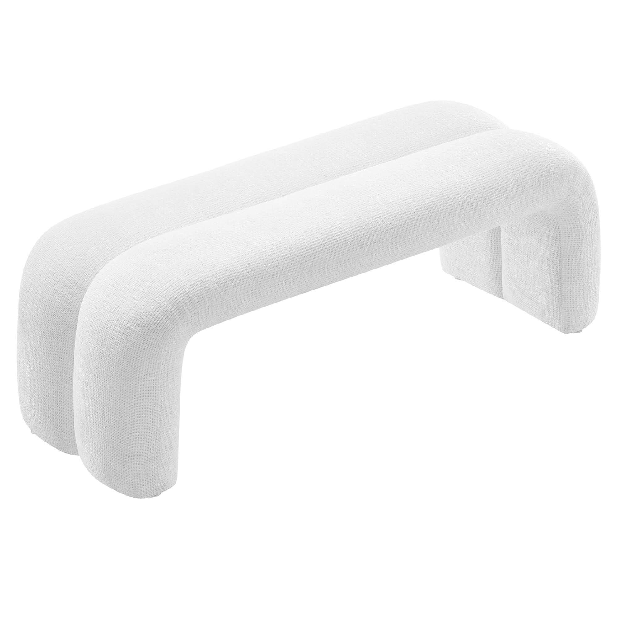 Alt View 2. Modway - Dax 50.5" Chenille Upholstered Accent Bench by Modway - White.