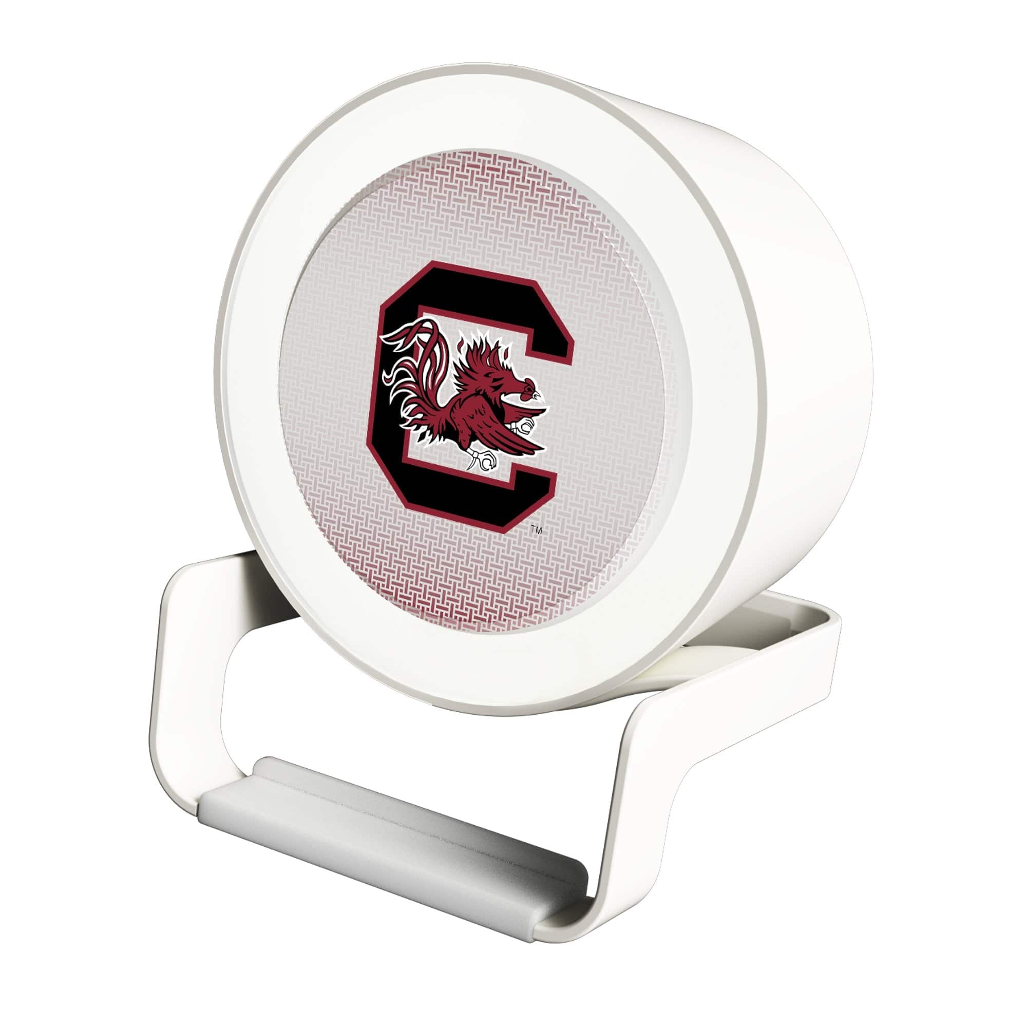 Keyscaper - South Carolina Gamecocks Linen Print Nightlight Charger & Bluetooth Speaker - White