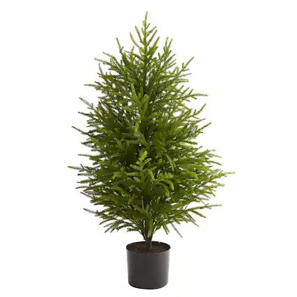 Front. BreeBe - 40” Norfolk Island Pine “Natural Look” Artificial Tree - Green.