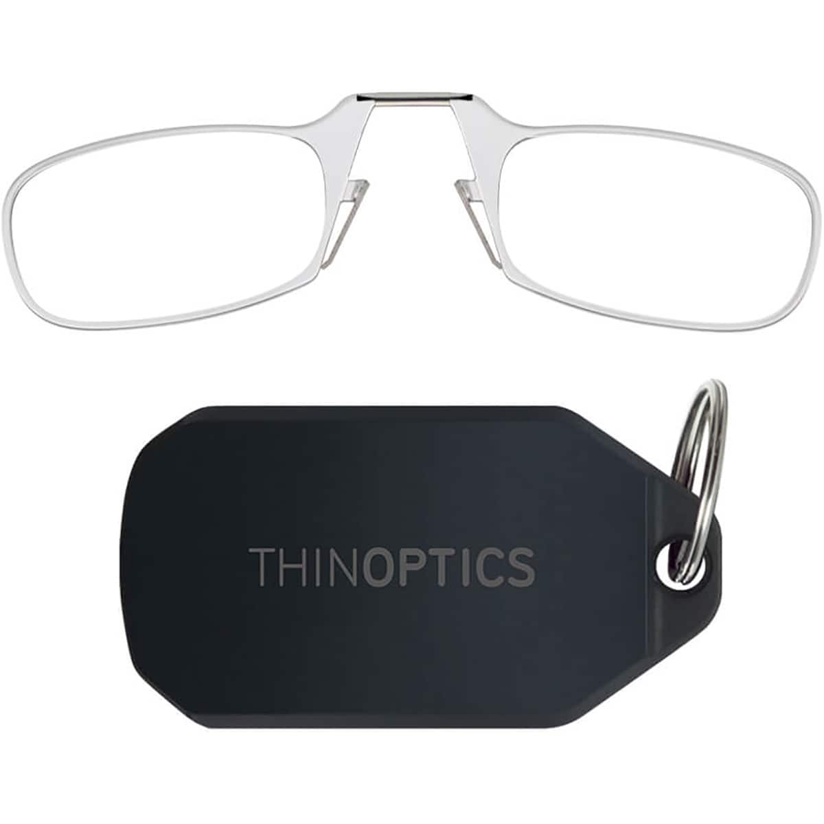 ThinOptics - 1.0 Reading Glasses with Black KeyChain - Clear