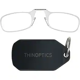 ThinOptics - 1.0 Reading Glasses with Black KeyChain - Clear