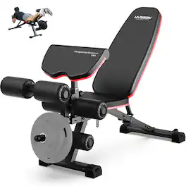 HARISON - Adjustable Weight Bench with Leg Extension & Preacher Pad for Home Gym Training (BB609) - Black