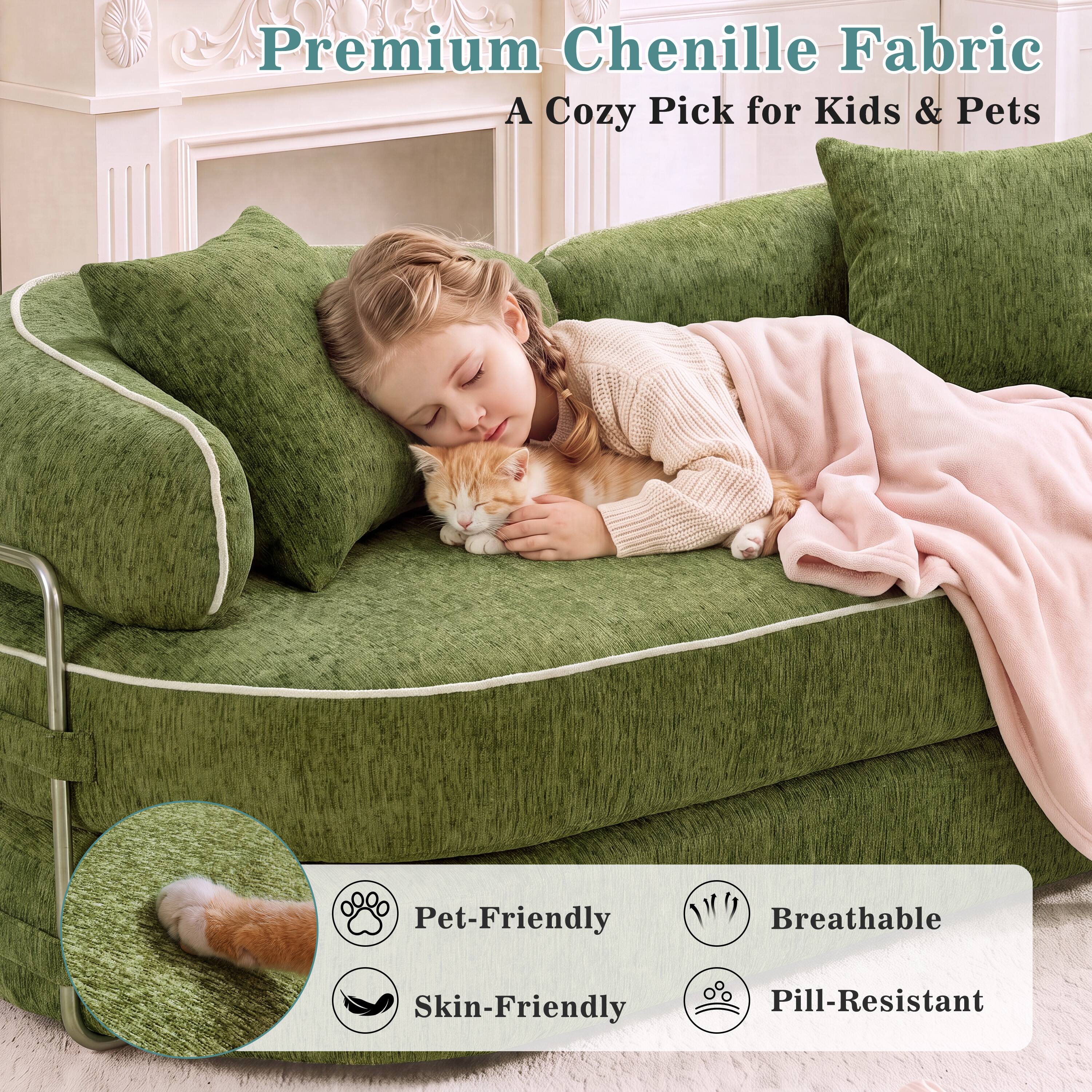 Premium Chenille Fabric  
A Cozy Pick for Kids & Pets  

Pet-Friendly  
Breathable  
Skin-Friendly  
Pill-Resistant
