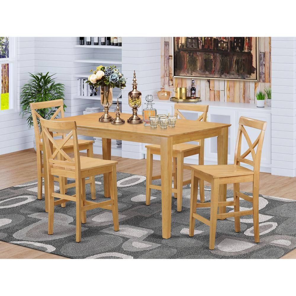 East West Furniture 5 Pc pub Table set counter height Table and 4 ...
