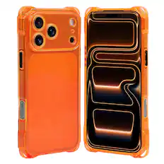Front. Vena - For Apple iPhone 17 Pro Max Case, Phone Lanyard Case Bump Resistant, Drop Protection Slim Protective Phone Case, Orange - Orange.